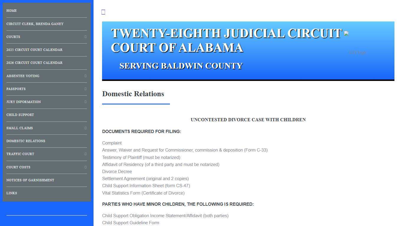 Baldwin County - Twenty-Eighth Circuit Court of Alabama